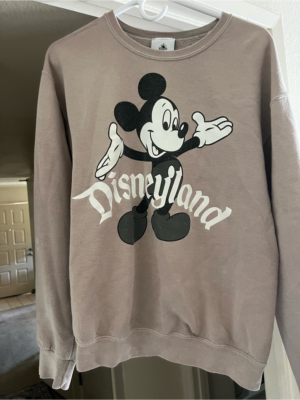 Disney Taupe Crewneck with Vintage Mickey Graphic
